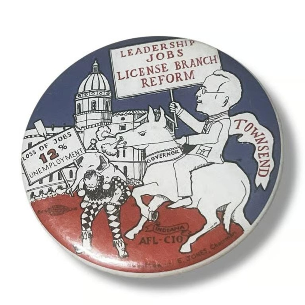 Wayne Townsend Indiana Vintage Governors Campaign Pinback Pin BX